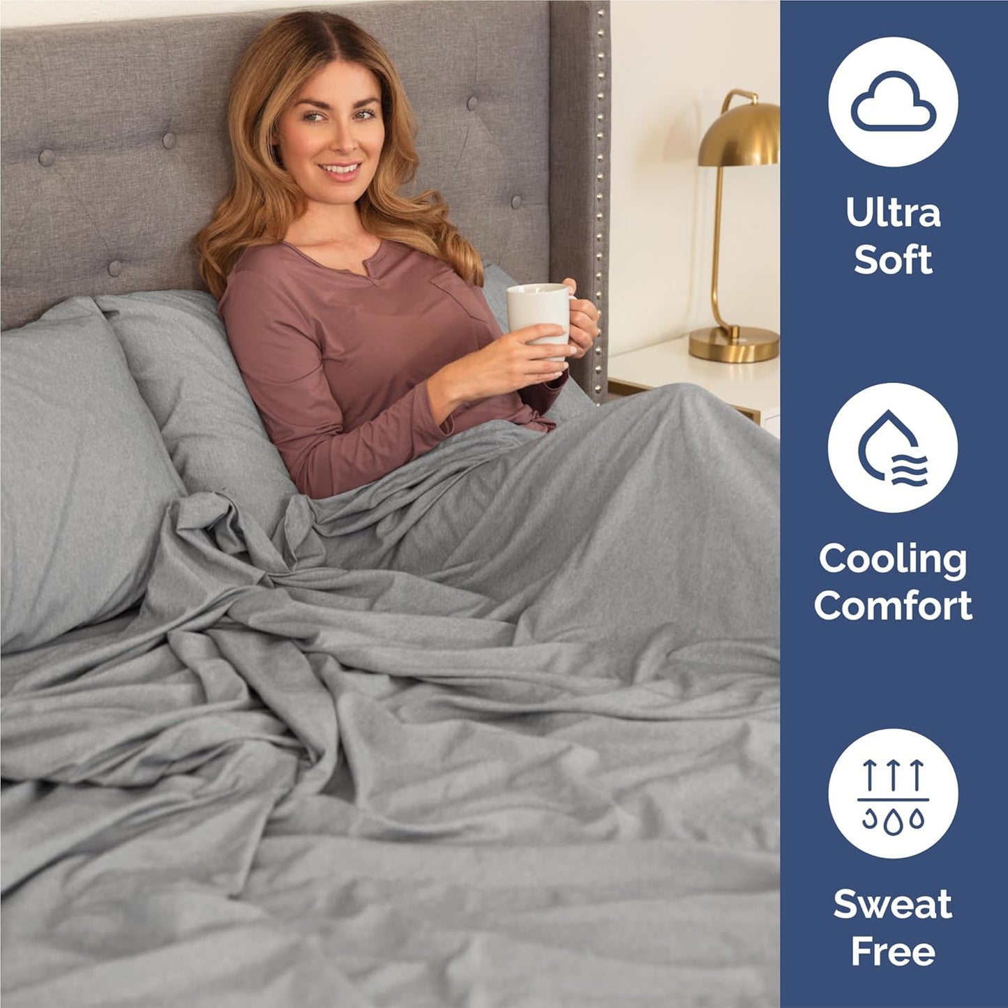 King Size 4 Piece Sheet Set - Comfy Cooling Bed Sheets for Luxury Sleep - Soft, Wrinkle-Free Grey