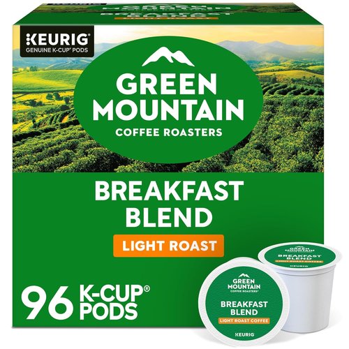 Green Mountain Coffee Roasters Breakfast Blend K-Cup Pods - Light Roast Coffee, 96 Count