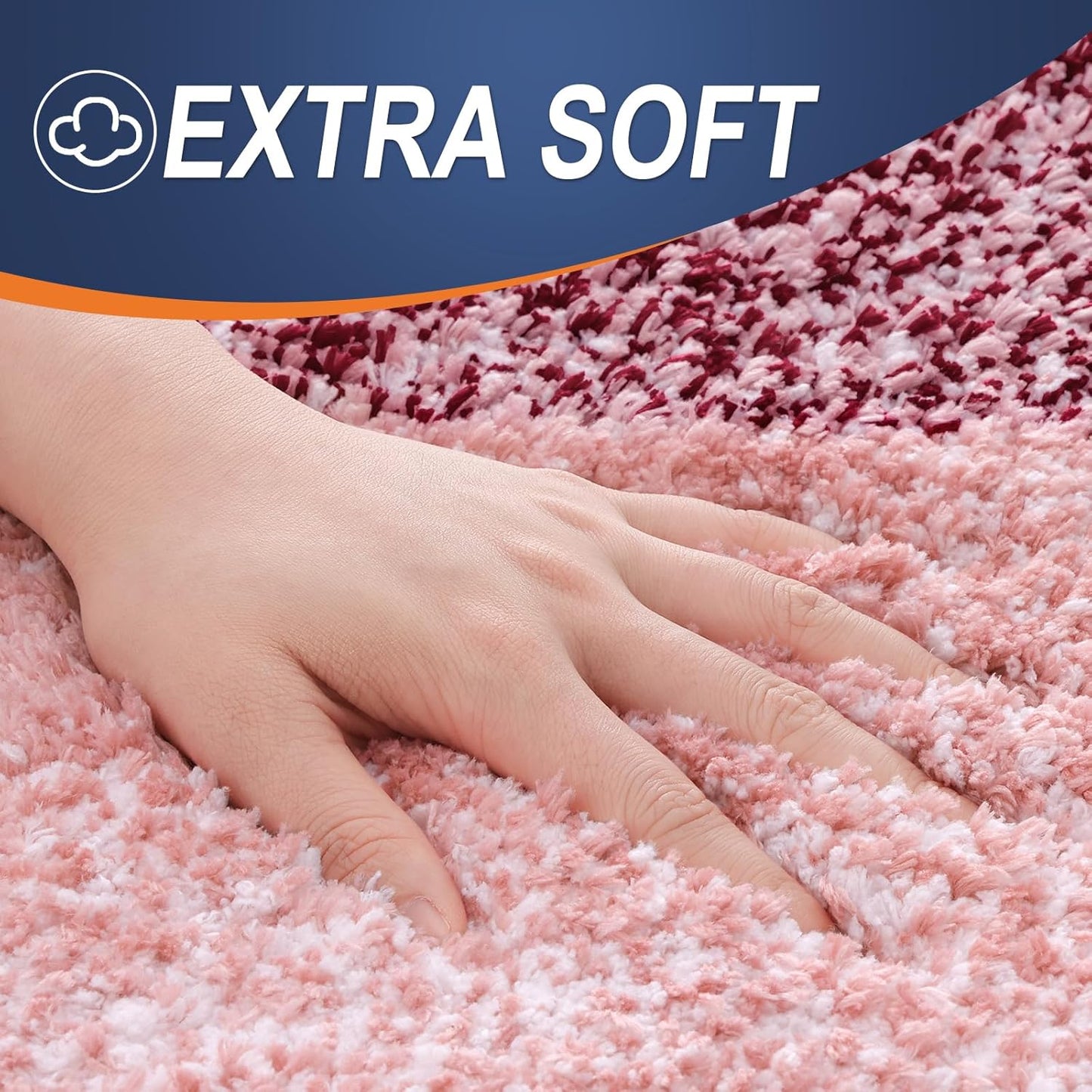 OLANLY Bathroom Rugs Mat - Extra Soft Microfiber Bath Rug with Rubber Backing | 36x24, Quick Dry, Red
