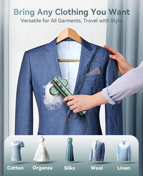 Jack & Rose Travel Steamer - 2-in-1 Portable Iron with 15s Heat-Up Time | Global Voltage, Compact Design