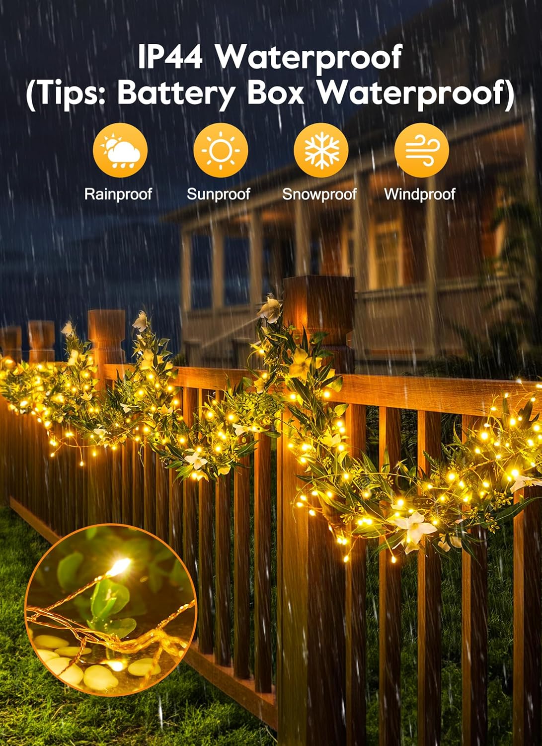 Skiennix 2 Pack Fairy Lights - 5Ft 60 LEDs Battery Operated Twinkle Lights with Remote | Warm White Copper Wire for Indoor/Outdoor Decor