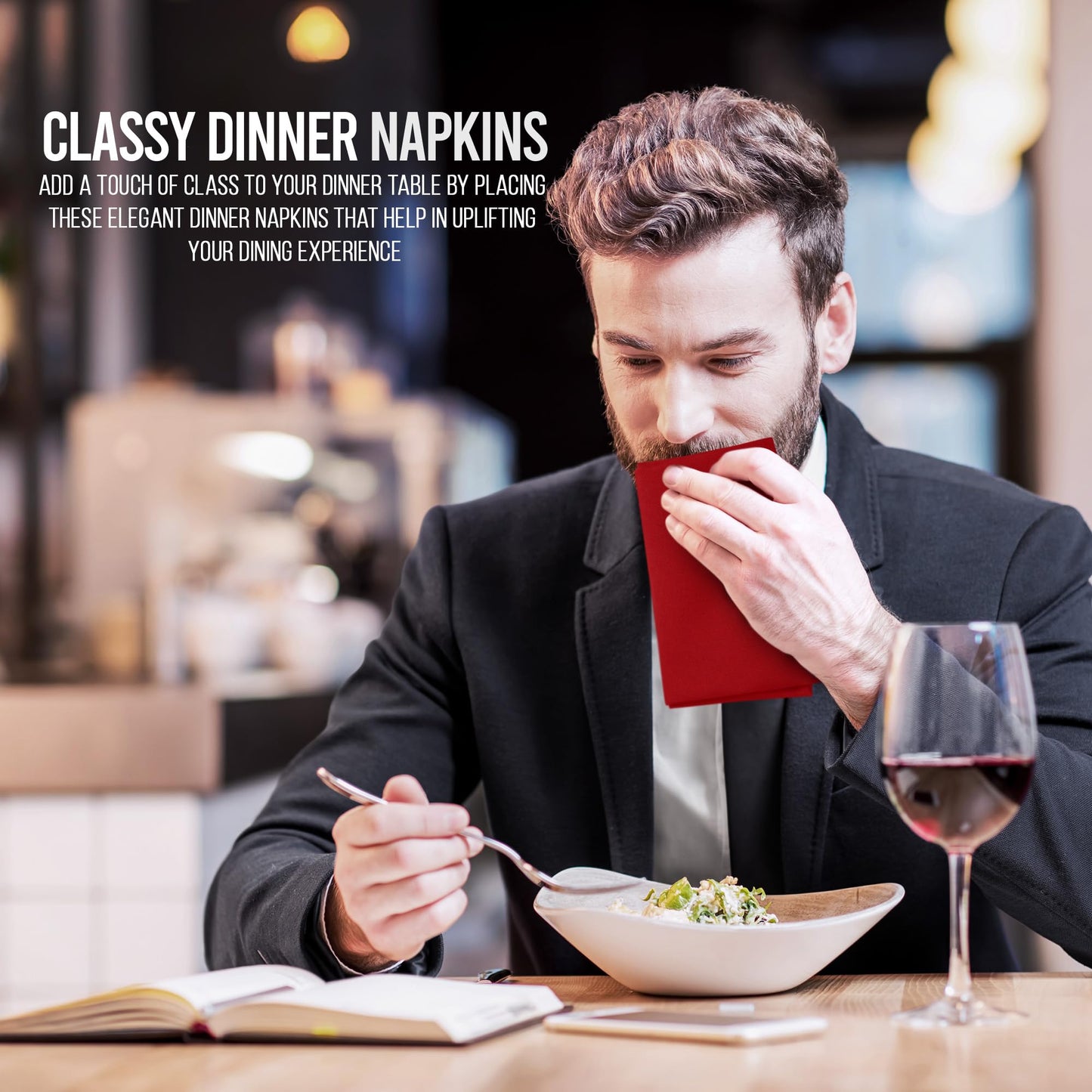 Utopia Home Red Cloth Napkins (12 Pack, 18x18 Inches), Ideal Dinner Napkins for Party, Wedding and Lunch/Dinner