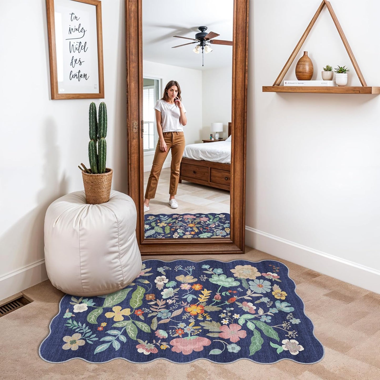 Washable Area Rug by [Brand Name] - Easy-Clean Non-Slip Carpet for Entryway | Stain-Resistant Low Pile Mat (2x3, Purple)
