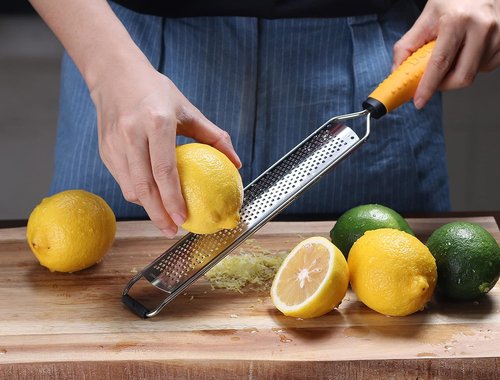 Deiss PRO Lemon Zester & Heavy-Duty Cheese Grater - Versatile Stainless Steel Shredder for Fruits, Vegetables, and More