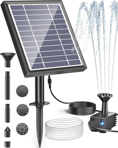 Biling Solar Fountain - Outdoor Water Pump with Solar Panel Kit for Bird Baths & Small Ponds