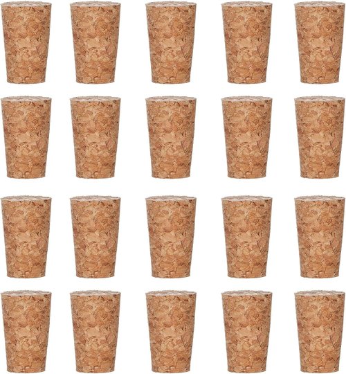 100 Pack Natural Soft Wood Corks, Tapered Cork Wooden Beer Bottle Stopper for Wine Making Craft, Leakproof,DIY Crafts (100 Pcs)