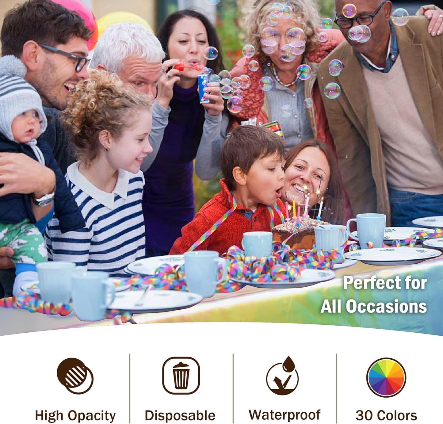 Ivory 84-Inch Round Tablecloth - 12-Pack Premium Plastic Party Supplies