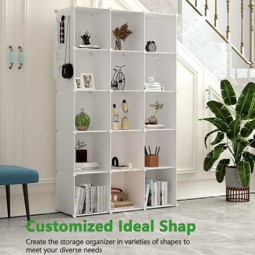 C&AHOME Cube Storage Organizer - 16-Cube Modular Shelves for DIY Closet | 48.4" L × 12.4" W × 48.4" H