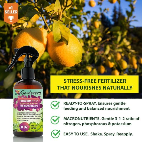 Gardenera Professional Anthurium Spray Fertilizer - 3-1-2 Gentle Blend for Healthy Leaves | 8oz Essential Nutrients
