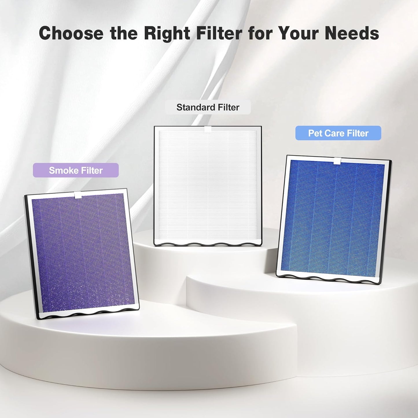 KNKA Air Purifier - HEPA Air Cleaner for Large Rooms Up to 1,695 Ft² | Washable Pre-Filter, Eco & Sleep Modes