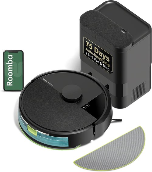 iRobot Roomba 104 2-in-1 Vacuum & Mop Robot - Self-Emptying for 75 Days, Powerful Suction, Ideal for Pet Hair