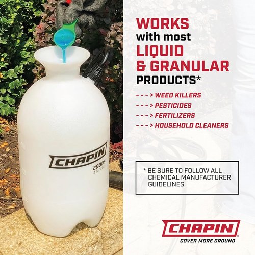 Chapin 20004 Pump Sprayer - 1-Gallon Translucent Tank with Adjustable Nozzle & Long Reach Hose for Fertilizers, Pesticides, Weeds & Pests