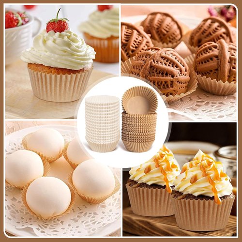Bake Choice White Cupcake Liners - 500 Pcs Food Grade, Non-Stick & Greaseproof Baking Wrappers