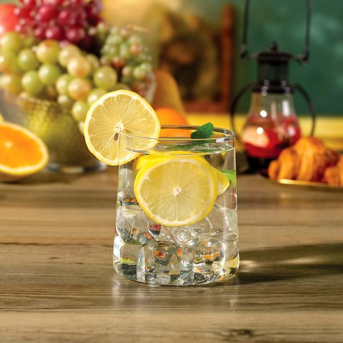 Joseph Sedgh Collection Clear Glass Tumbler Set of 4 – 16.5 oz Borosilicate Drinking Glasses – Durable, Lead-Free, Dishwasher Safe – Modern Water, Juice, Cocktail Glasses