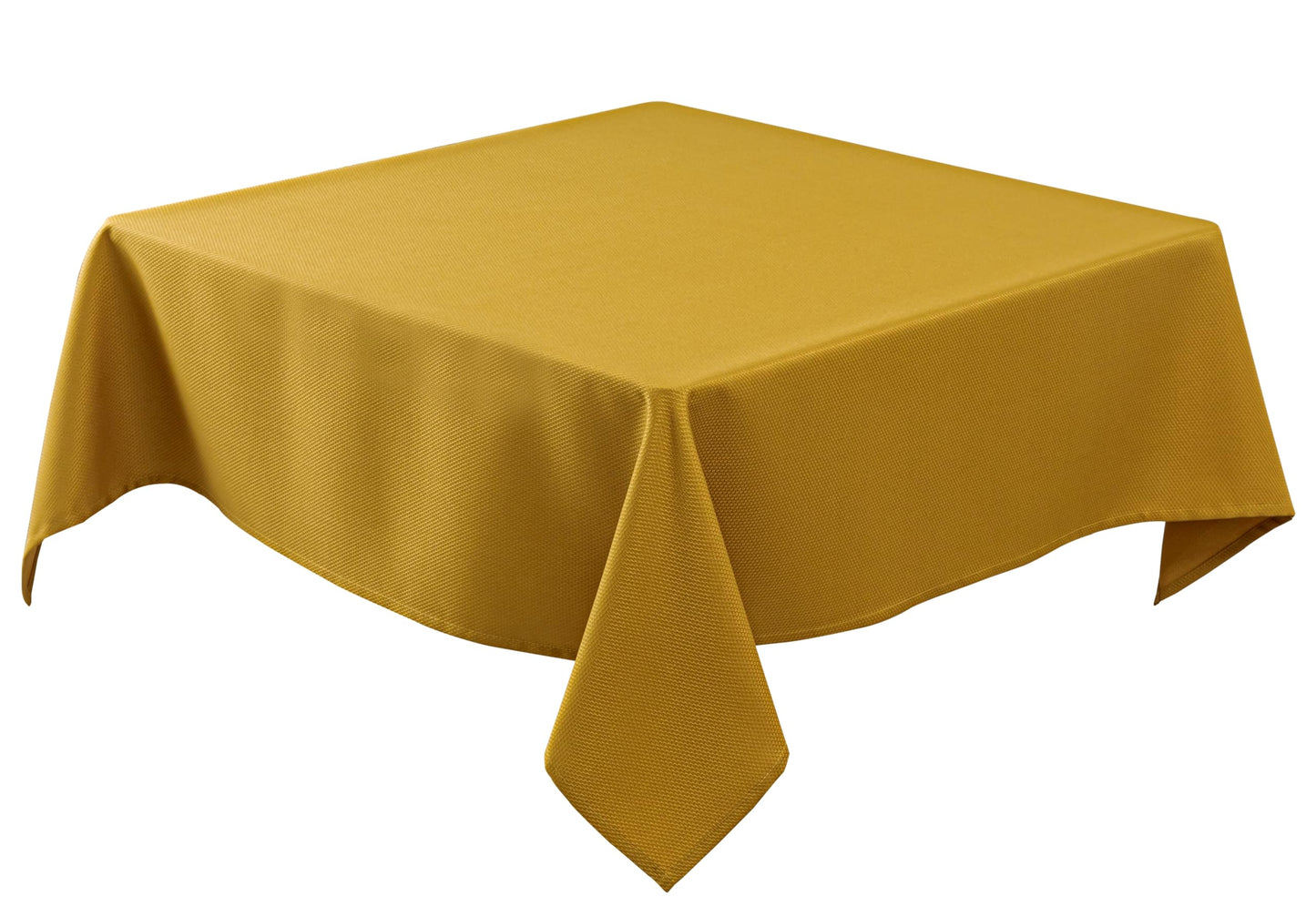 Biscaynebay Textured Fabric Christmas Square Table Cloth 60x60 Inches, Gold Water Resistant Tablecloths for Dining, Kitchen, Wedding and Parties etc. Machine Washable