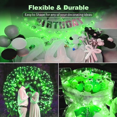 20 Pack LED Fairy Lights Battery Operated,7FT 20 LED Waterproof Mini Twinkle String Lights for Wedding Party Christmas Decorations,Green