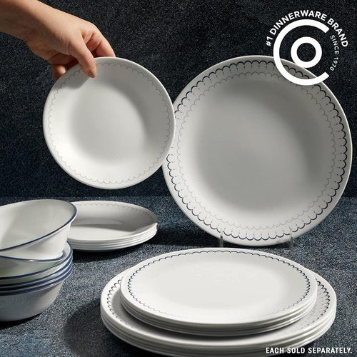 Corelle 6-Piece Lunch Plates Set - 8.5" Vitrelle Glass, Lightweight & Scratch Resistant | Caspian Color