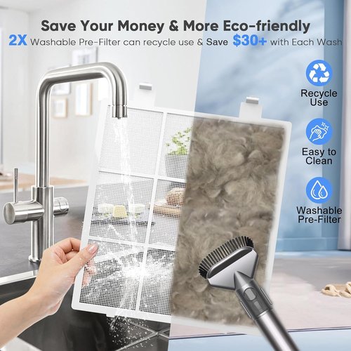 DAYETTE Air Purifier - HEPA 14 Filter for Large Rooms Up to 3000 Ft² | Pet-Friendly, Washable Prefilter, White