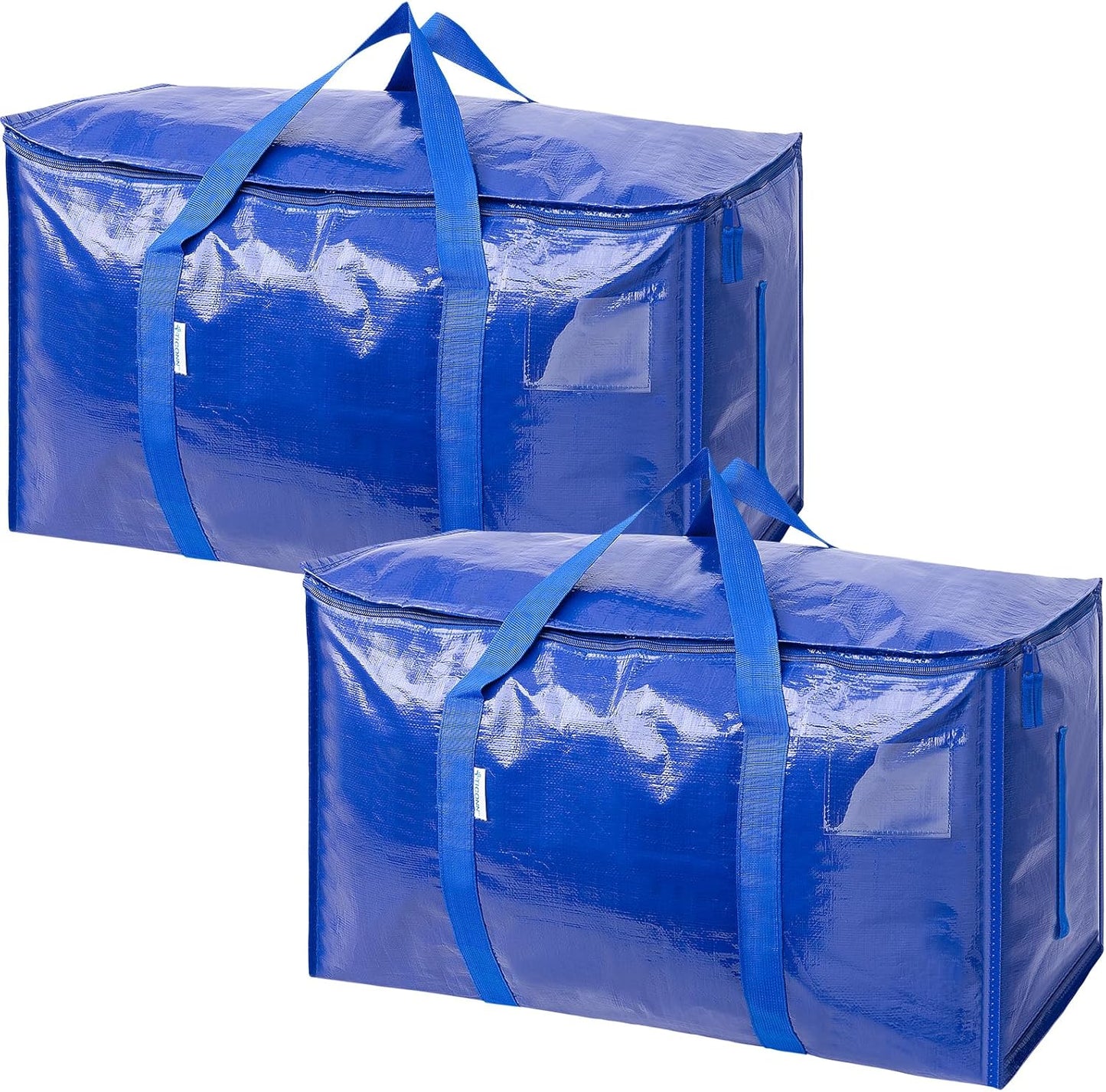 TICONN Extra Large Moving Bags - Heavy-Duty Storage Totes with Zippers & Handles | 18 Gallon, 2 Pack