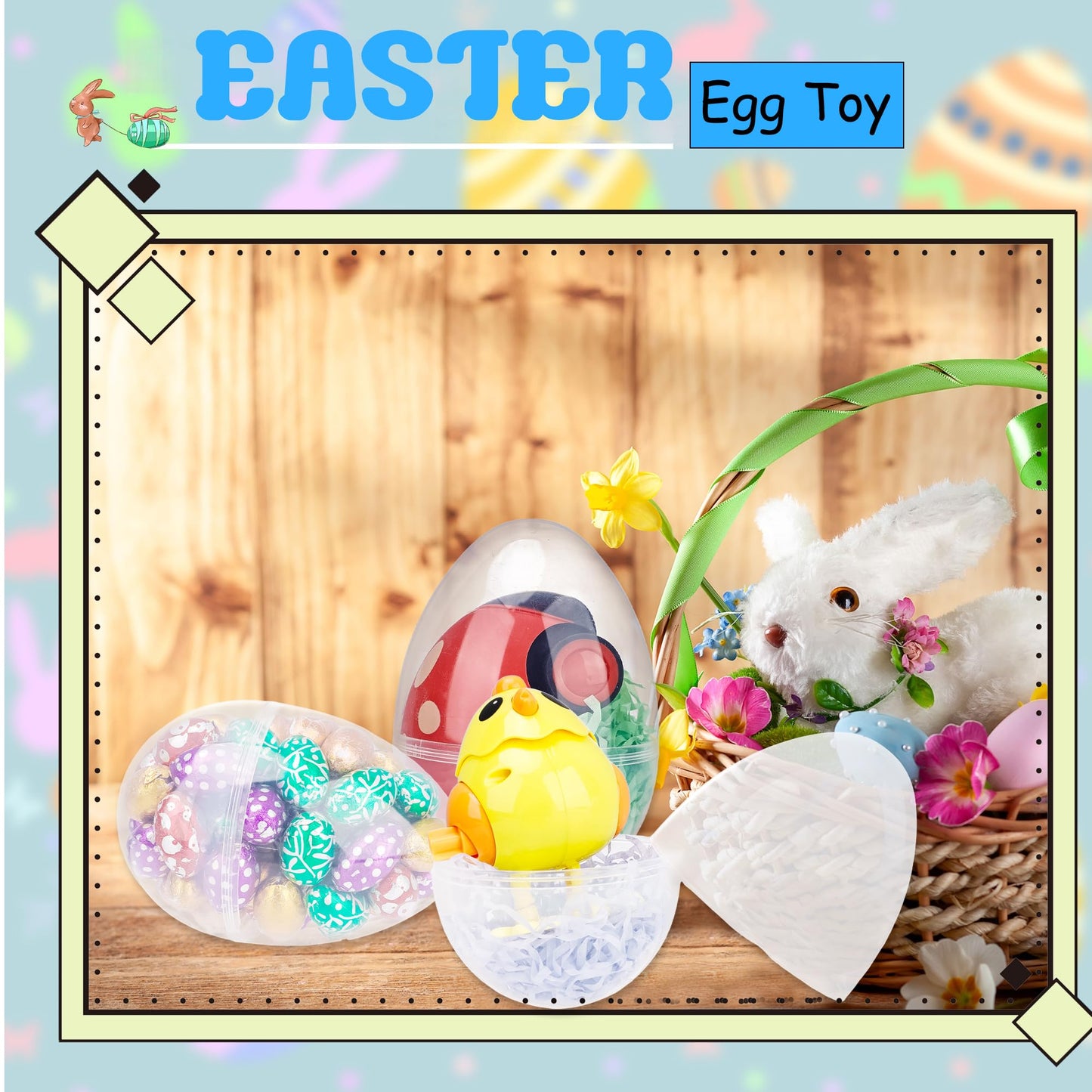 40 Pcs 5 Inch/ 4.5 Inch Clear Easter Eggs Fillable Bulk Large Transparent Plastic Eggs Empty Easter Eggs for Adult Kids Easter Basket Stuffers Party Decor