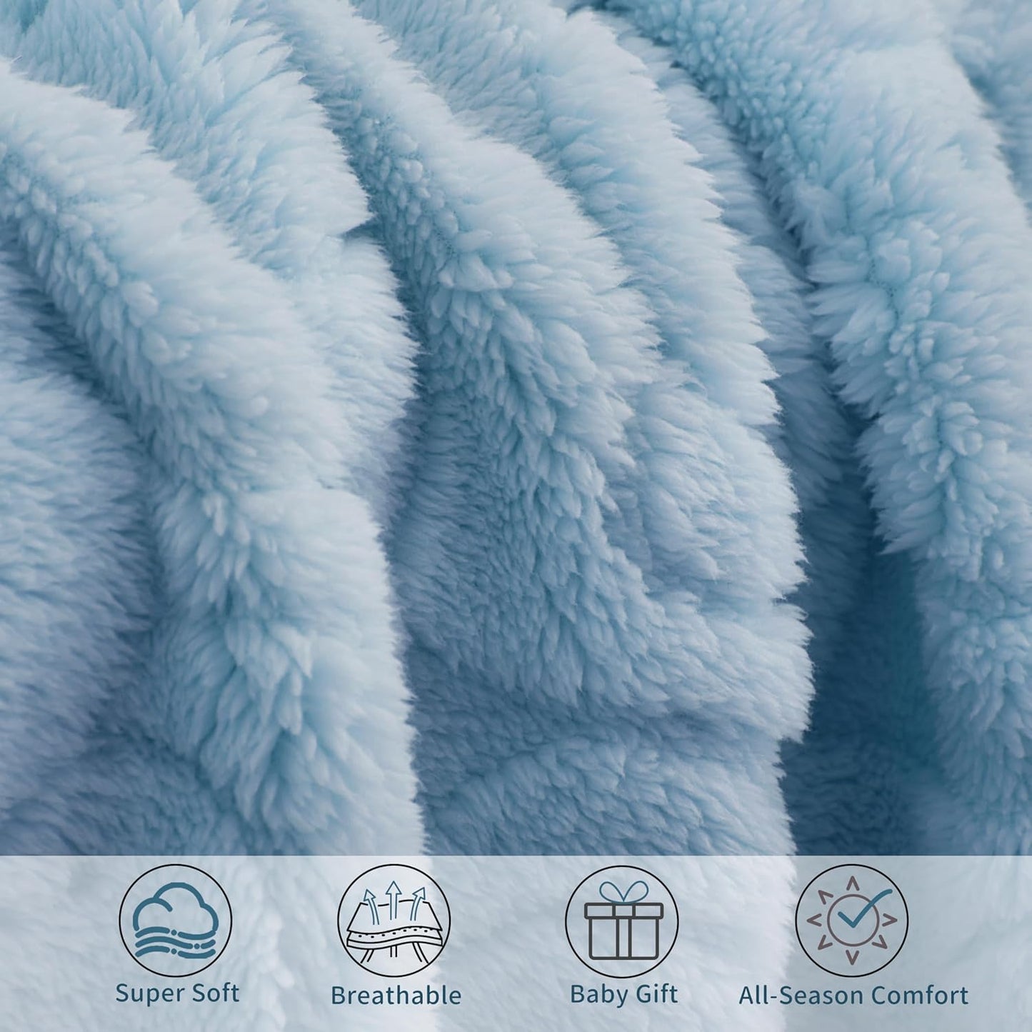 Pro Goleem Baby Boy Blanket - Soft Fleece 30" x 40" Blue Crib & Stroller Blanket for Newborns