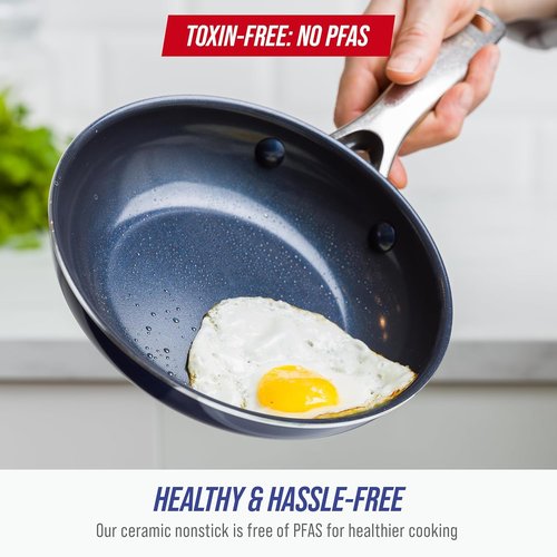 Blue Diamond 8" Nonstick Frying Pan | Diamond-Infused Ceramic, PFAS-Free, Dishwasher Safe, Durable Handle