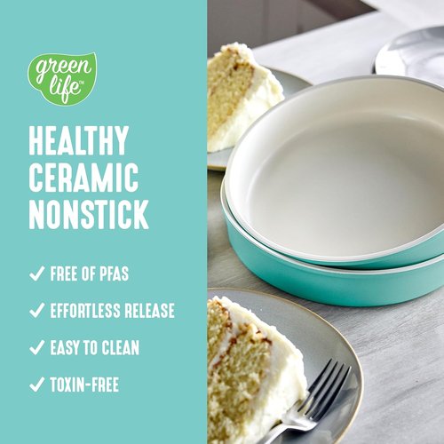 GreenLife Nonstick Bakeware Set - 6 Piece PFAS-Free Ceramic Oven Pans | Dishwasher & Oven Safe to 450°F, Turquoise