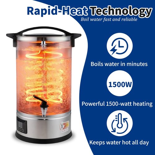 GKFF Hot Water Dispenser, 11L(45 Cups) Hot Water Boiler Urn, 304 Stainless Steel Electric Water Boiler, Digital Temperature Control, Keep Warm, Boil-Dry Protection, for Tea, Coffee & Baby Formula