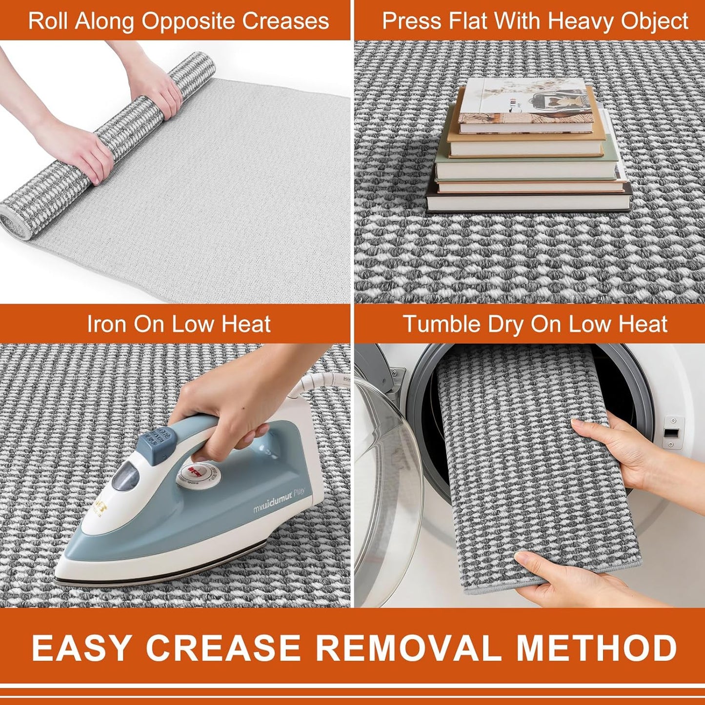 Regine Switzerland Dirt Trapper Door Mat - Non-Slip, Absorbent 24"x36" Indoor Entrance Rug | Grey White