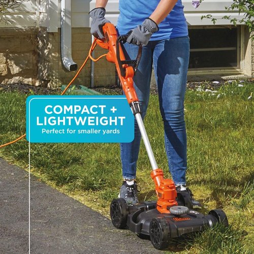 BLACK+DECKER 3-In-1 Electric Lawn Mower, Weed Eater & Edger - 12-Inch, 6.5 Amp Power