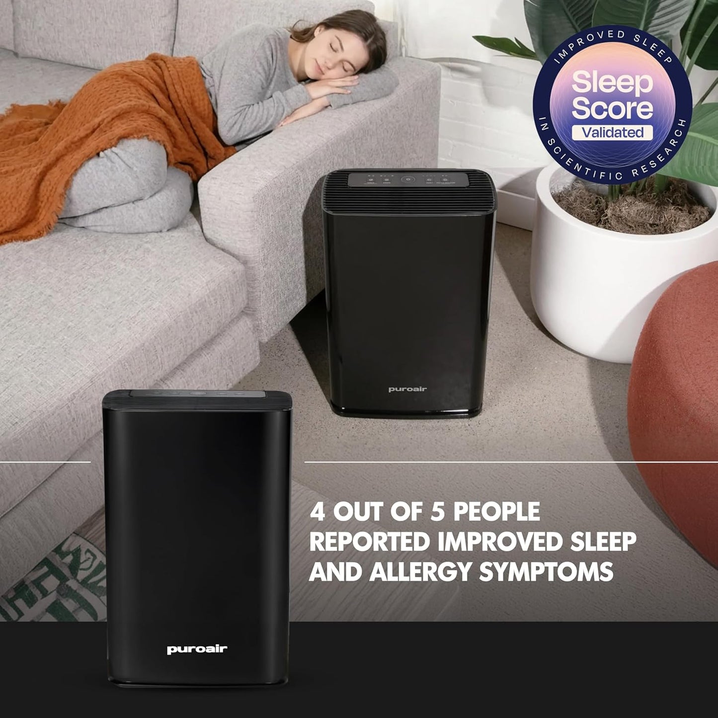 PuroAir 400 HEPA Air Purifiers - Quietly Filters 99.9% of Pollutants | Covers 2,000 Sq Ft (2 Pack)