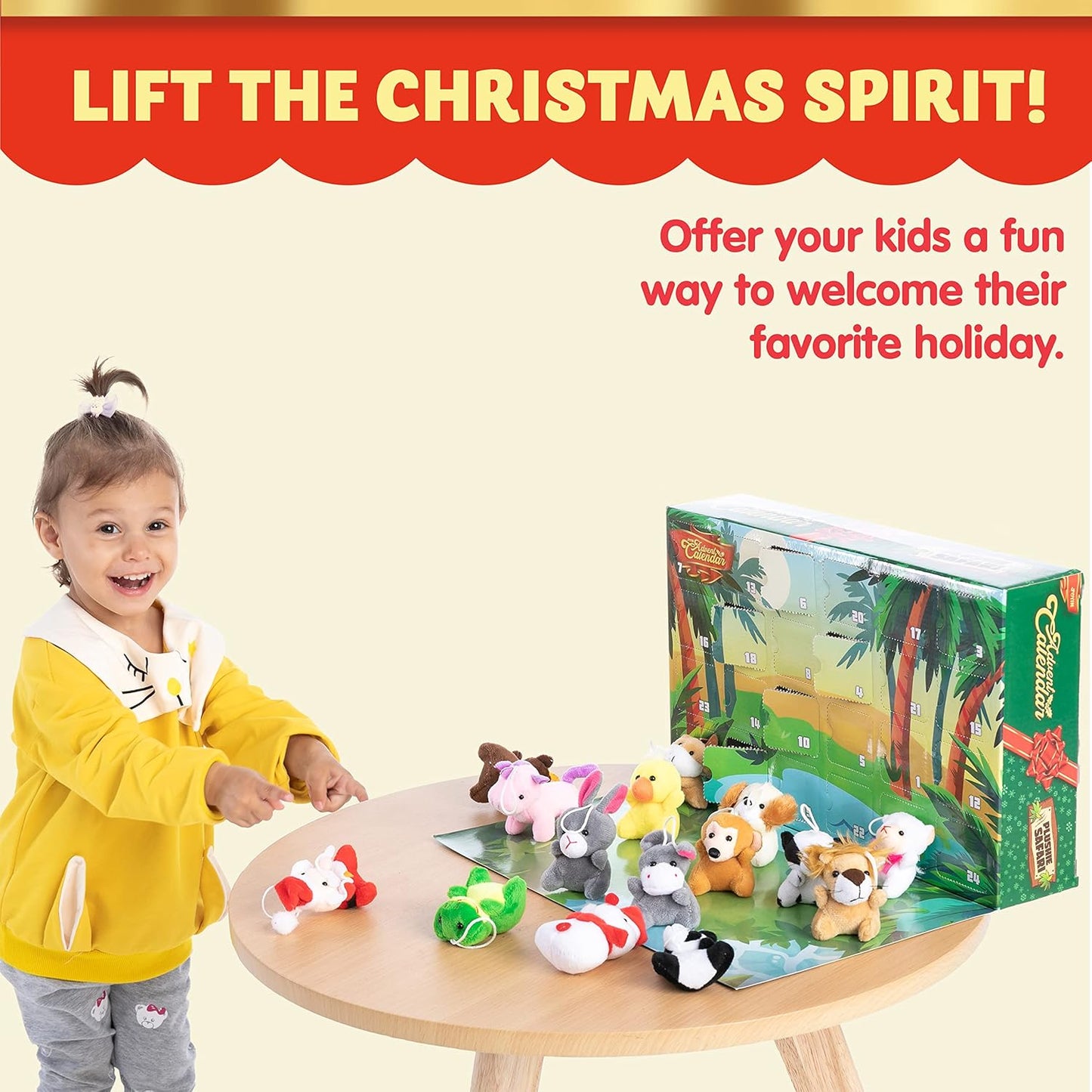 JOYIN Christmas Advent Calendar - 24 Mini Animal Plush Toys for Kids | Countdown to Christmas Fun