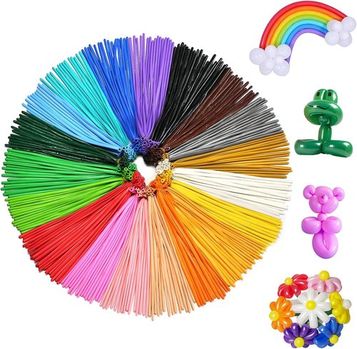 FOTIOMRG 400pcs Twisting Balloons 260Q Long Balloons for Balloon Animals, 20 Assorted Colors Premium Quality Magic Skinny Modeling Latex Balloon for Birthday Christmas Party Decorations