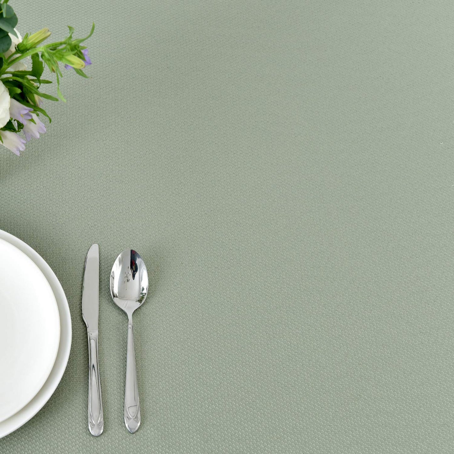 maxmill Rectangle Textured Tablecloth Waterproof Spillproof Wrinkle Free Table Cloth, Kitchen Dining Tabletop Decoration, Fabric Table Cover for Outdoor and Indoor Use, 52 x 70 Inch, Sage Green