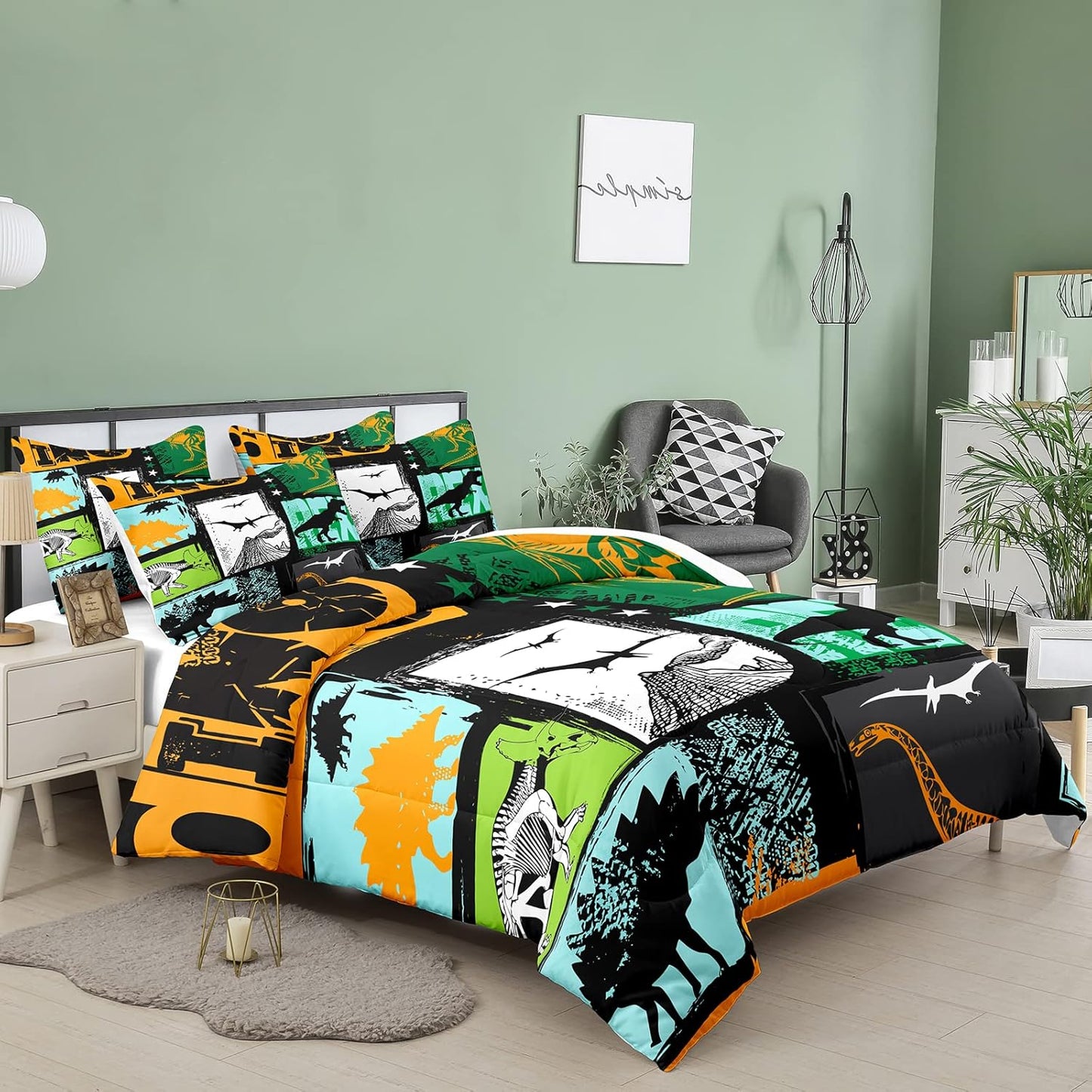 Bodhi Rainbow Graffiti Football Bedding for Boys & Teens - Full Comforter Set with Matching Pillowcases
