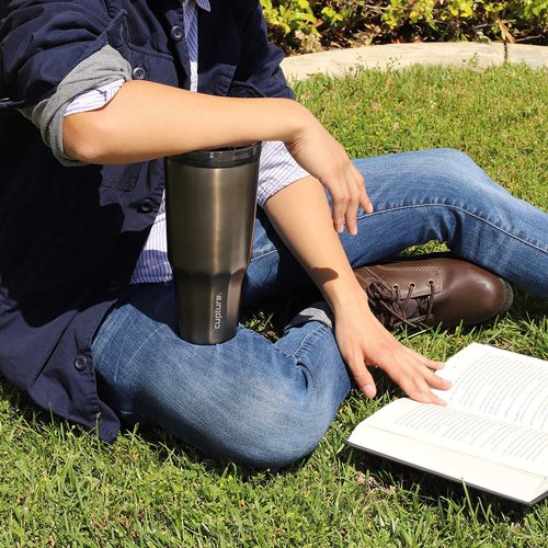 Cupture Travel 32 oz Vacuum Insulated Stainless Steel Tumbler Cup (Titanium Grey)