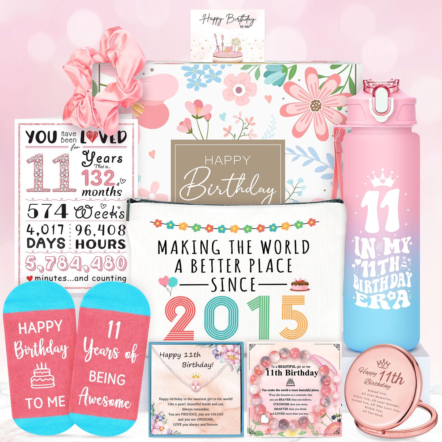 11 Year Old Girl Birthday Gifts For 11 Year Old Girl Gift Trendy Stuff Popular Happy 11Th Birthday Gifts For Girls Cool 11Th Decoration Gift Ideas Trending Presents Good Things With Tumbler Canvas Bag