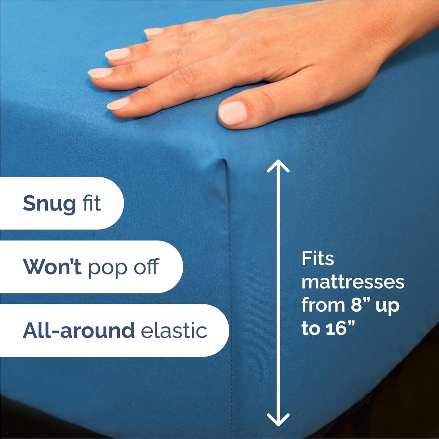 King Size 4 Piece Sheet Set by [Brand Name] - Comfy Cooling Bed Sheets | Luxury Denim Blue Bedding, Deep Pockets, Soft & Wrinkle-Free