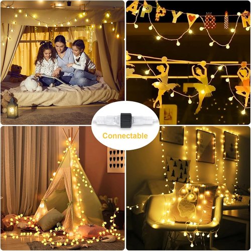 JMEXSUSS 100 LED Globe String Lights - Warm White Outdoor Decor | Perfect for Parties & Events