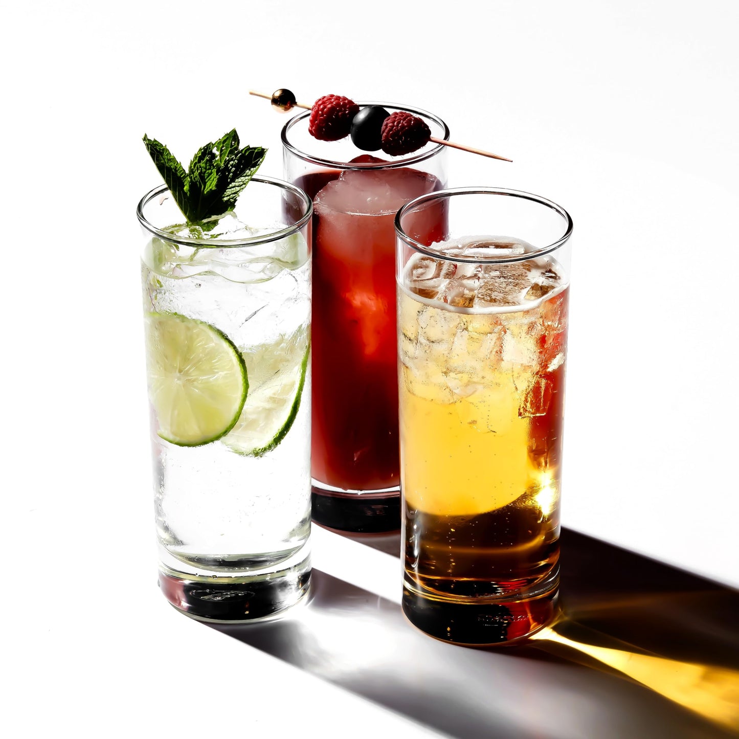 LEMONSODA Highball Glass Set | 12oz Set of 6 | Lead-Free Glass with Heavy Base | Dishwasher Safe Cocktail Glasses for Mojito Whiskey Iced Tea | Gift Box Included | Modern Durable Bar Glassware