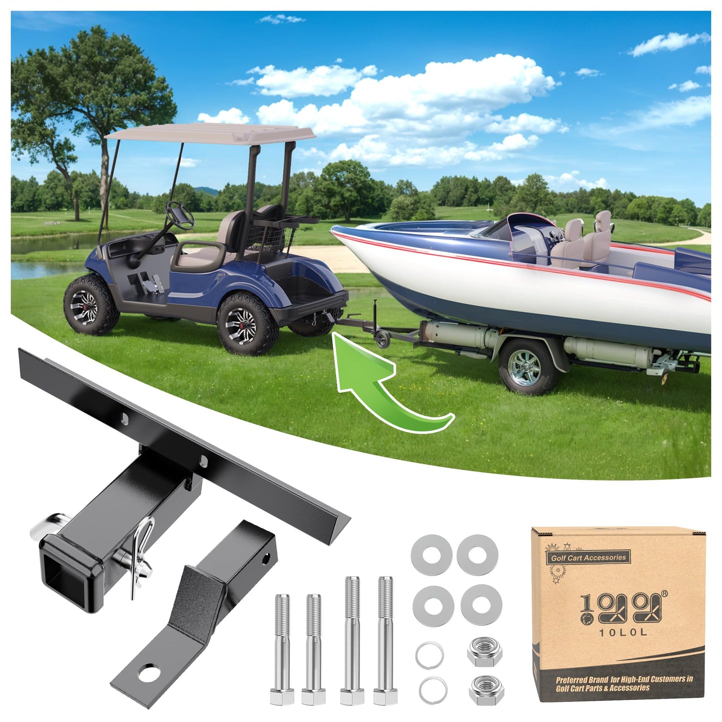10L0L Golf Cart Bumper Hitch for Yamaha Drive G14 & G29 Golf Cart Models