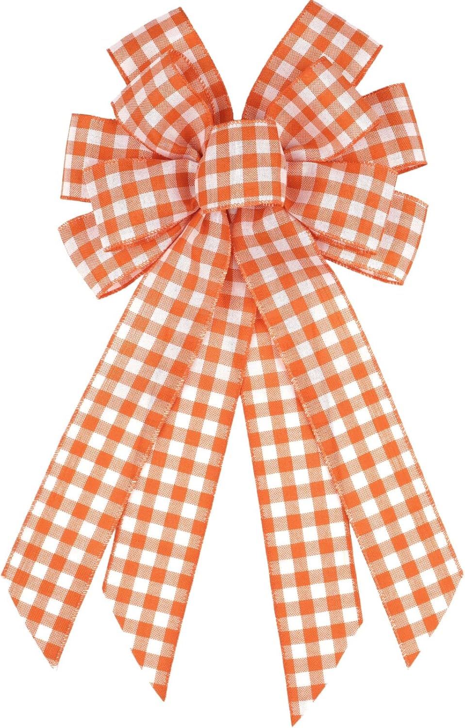 YKW Large Buffalo Plaid Bow - 20.87 Inch Black & White | Farmhouse Wreath Decor & Tree Topper