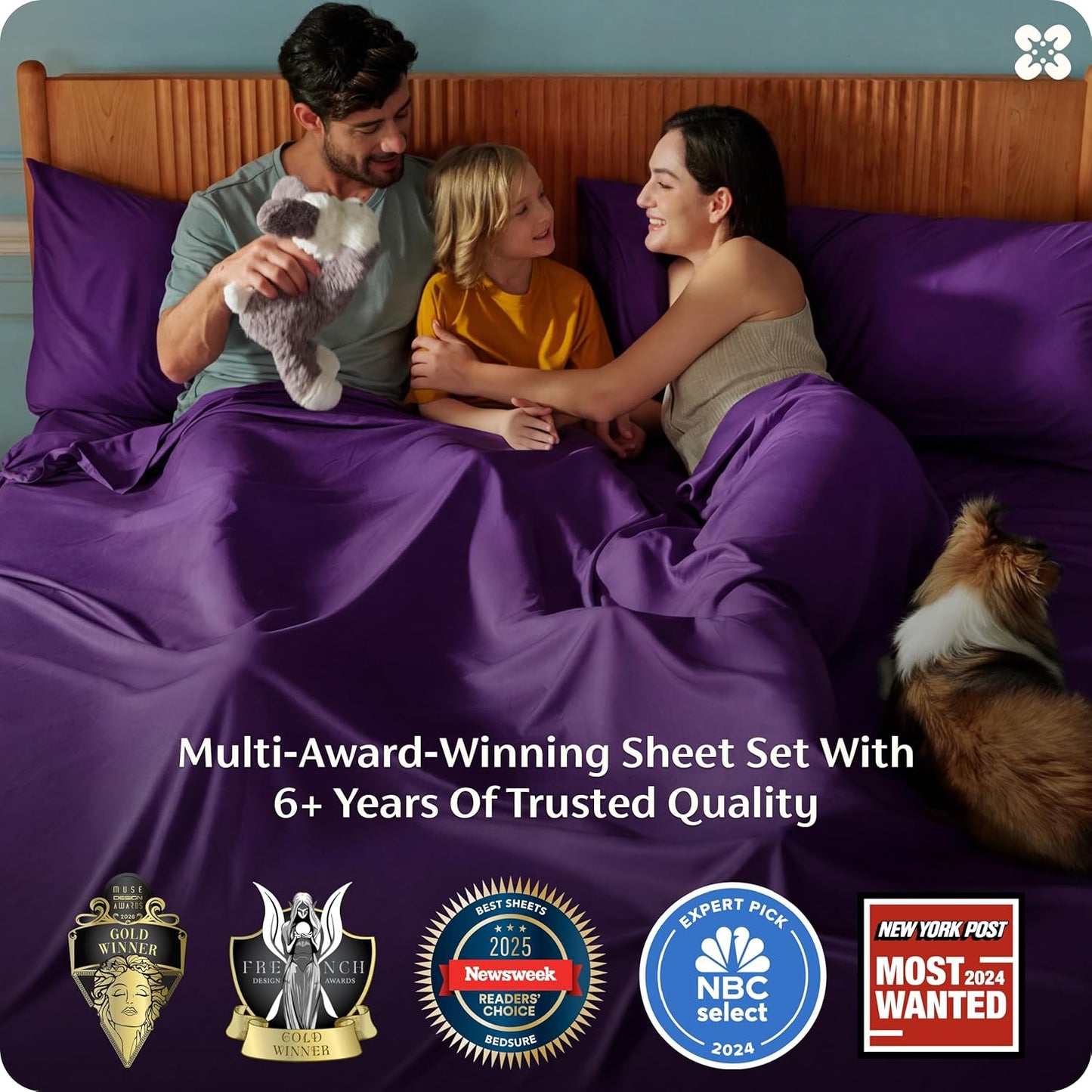 Bedsure King Size Sheets Set - Cooling Rayon Bamboo Sheets for Hot Sleepers | Soft & Breathable Plum