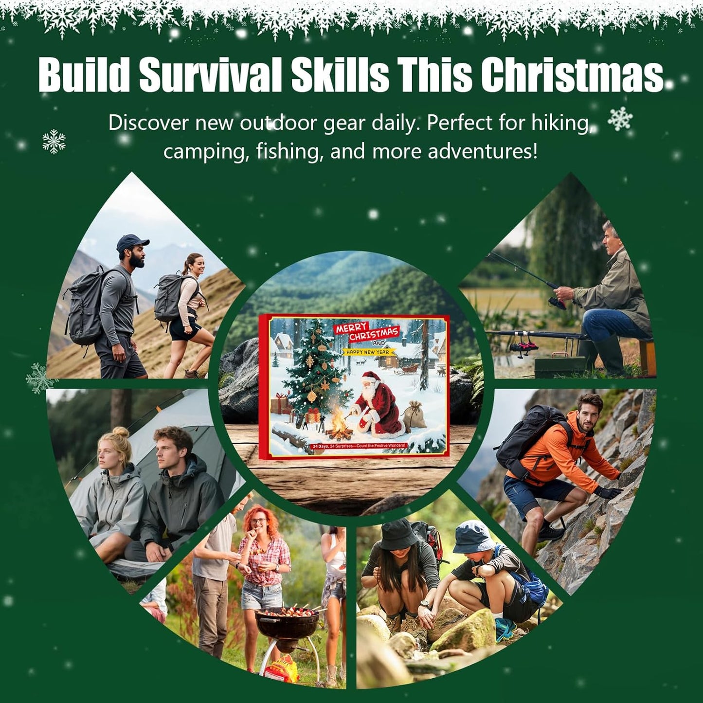 Survival Advent Calendar 2025 - 24 Days of Outdoor Gear & Gadgets for Men and Teens | Perfect Christmas Countdown Gift