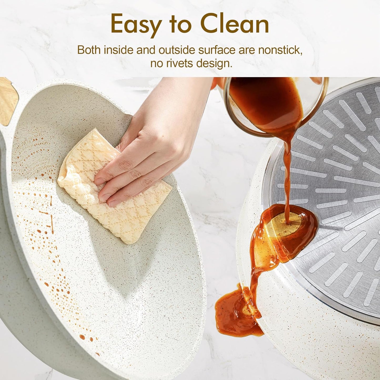 SENSARTE Nonstick Ceramic Cookware Set - 13-Piece Healthy Pots & Pans with Stay-Cool Handles & Silicone Tools