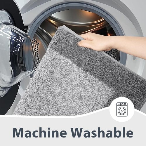 Anllugs Bathroom Rugs - Non-Slip Extra Soft Absorbent Bath Mats | 24" x 36" Grey & Dark Grey