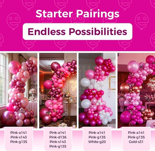 Bezente Hot Pink Latex Balloons - 100 Pack 12-Inch Round Helium Balloons for Parties & Celebrations