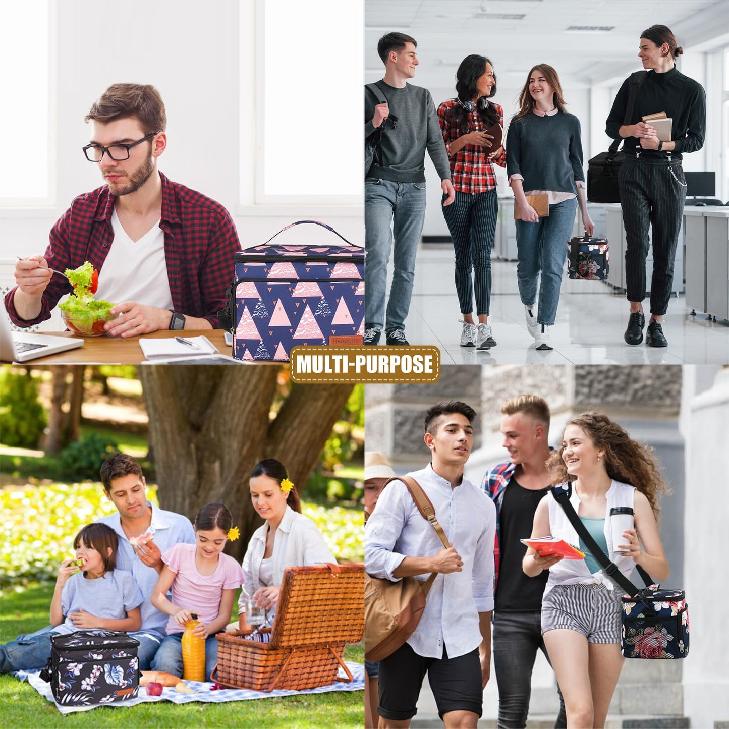 Coreskin Insulated Lunch Box for Adults, 15L Leakproof Cooler Bag with Multi Pockets, Adjustable Strap, Ideal for Work, Beach & Picnic