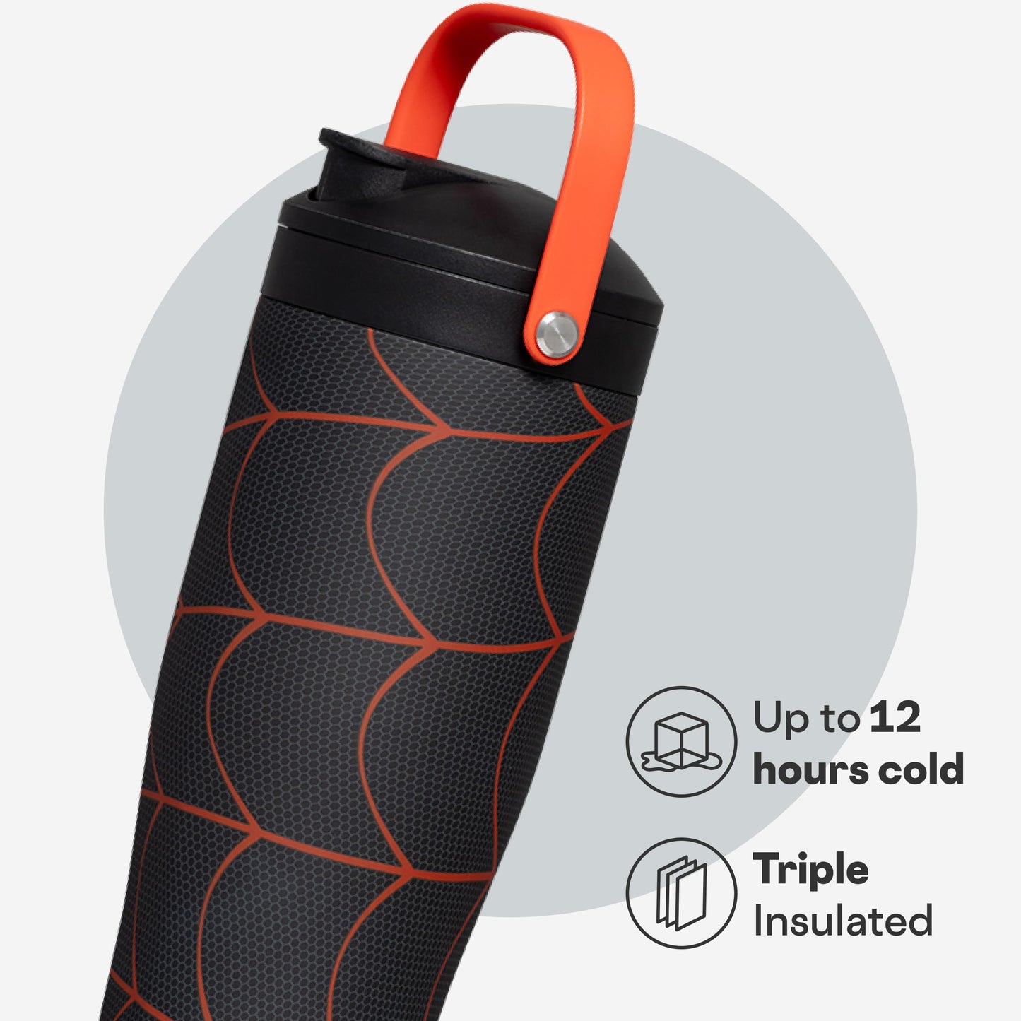 Corkcicle Protein Shaker - Built-In Agitator & Fruit Strainer Lid - 30oz - Miles Morales
