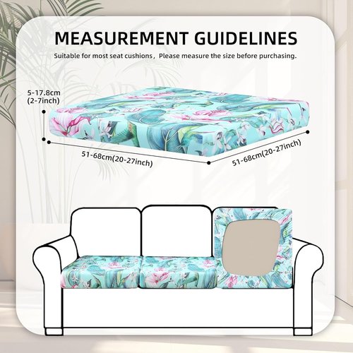 BIETYONE Outdoor Couch Cushion Covers - 8Pcs Washable & Reusable Protector | Hummingbird Design